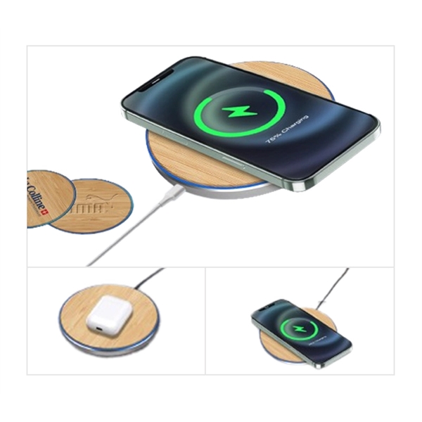 Bamboo Wireless Charger Pad, 15W - Bamboo Wireless Charger Pad, 15W - Image 1 of 4