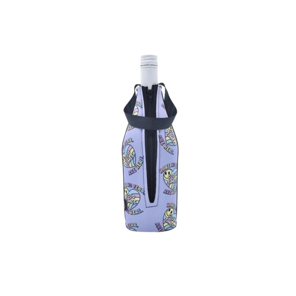 Full Color Sublimation Wine Neoprene Bottle Cooler - Full Color Sublimation Wine Neoprene Bottle Cooler - Image 2 of 4