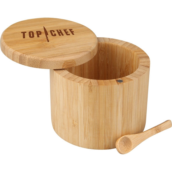 Bamboo Salt Box w/ Magnetic Swivel Lid - Bamboo Salt Box w/ Magnetic Swivel Lid - Image 0 of 0