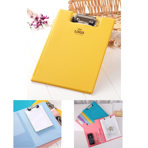 PU Leather A5 File Folder With Metal Clip - PU Leather A5 File Folder With Metal Clip - Image 0 of 2