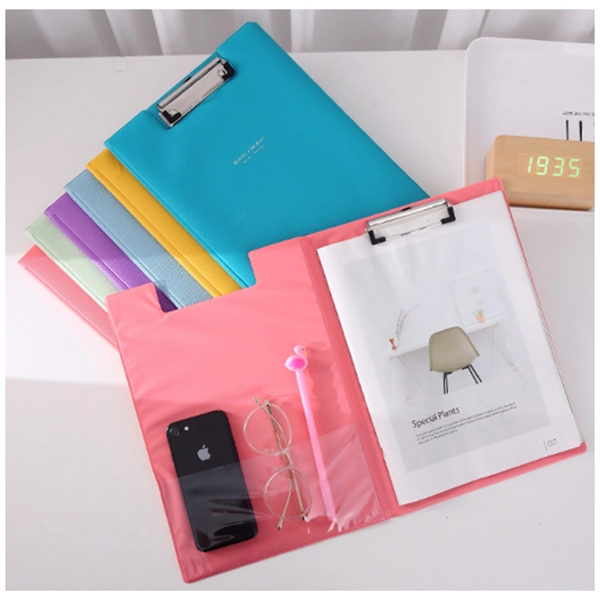 PU Leather A5 File Folder With Metal Clip - PU Leather A5 File Folder With Metal Clip - Image 2 of 2