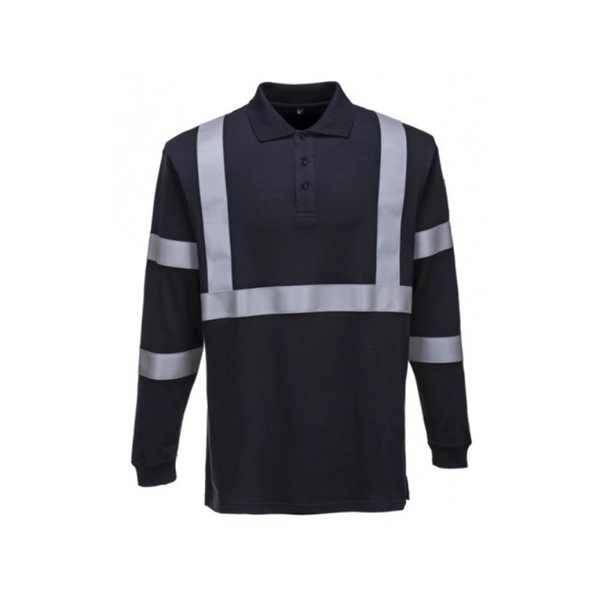 Reflective Long Sleeve Safety Polo Shirt Men Work Apparel - Reflective Long Sleeve Safety Polo Shirt Men Work Apparel - Image 1 of 4