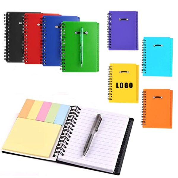 4 Pcs Spiral Notebook With Pen/Sticky Note/Ruler/Tabs - 4 Pcs Spiral Notebook With Pen/Sticky Note/Ruler/Tabs - Image 0 of 5