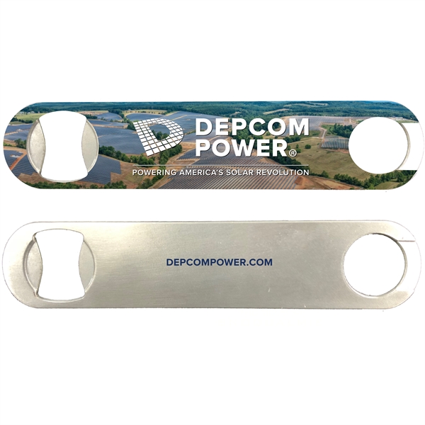 Stainless Steel Paddle Bottle Opener w/ Full Color Imprint - Stainless Steel Paddle Bottle Opener w/ Full Color Imprint - Image 0 of 2
