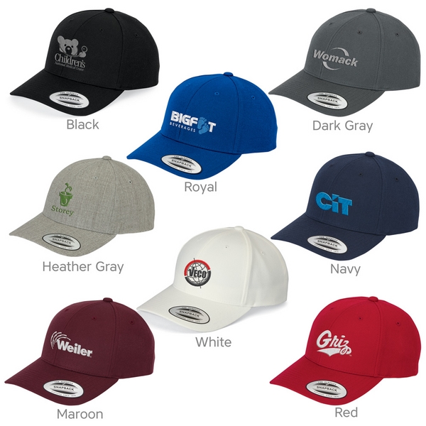 Yupoong Premium Curved Visor Snapback Cap - Yupoong Premium Curved Visor Snapback Cap - Image 0 of 8