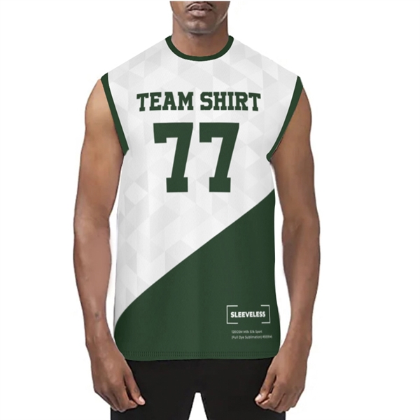 150GSM Mesh Jersey Crew Neck Sleeveless (Full Dye Sublimatio - 150GSM Mesh Jersey Crew Neck Sleeveless (Full Dye Sublimatio - Image 0 of 4