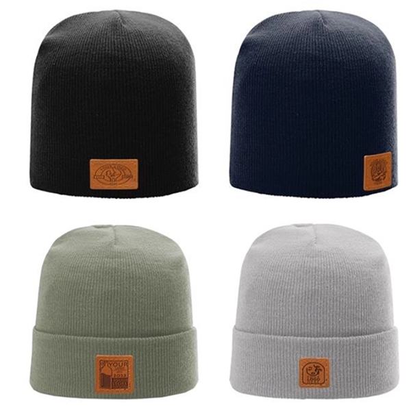 Genuine Leather Patch Beanie - Richardson R15 Or R18 - Genuine Leather Patch Beanie - Richardson R15 Or R18 - Image 2 of 2