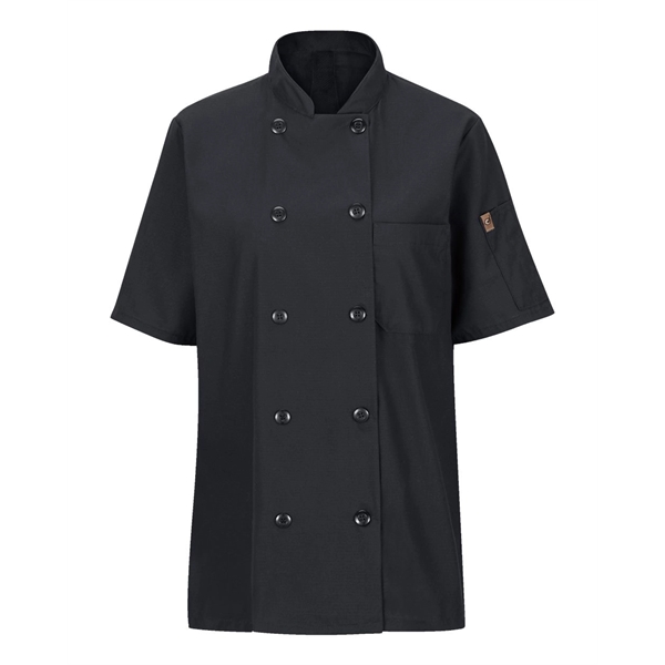 Chef Designs Women's Mimix™ Short Sleeve Chef Coat with O... - Chef Designs Women's Mimix™ Short Sleeve Chef Coat with O... - Image 1 of 10