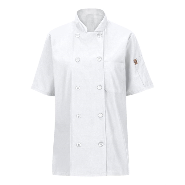 Chef Designs Women's Mimix™ Short Sleeve Chef Coat with O... - Chef Designs Women's Mimix™ Short Sleeve Chef Coat with O... - Image 9 of 10