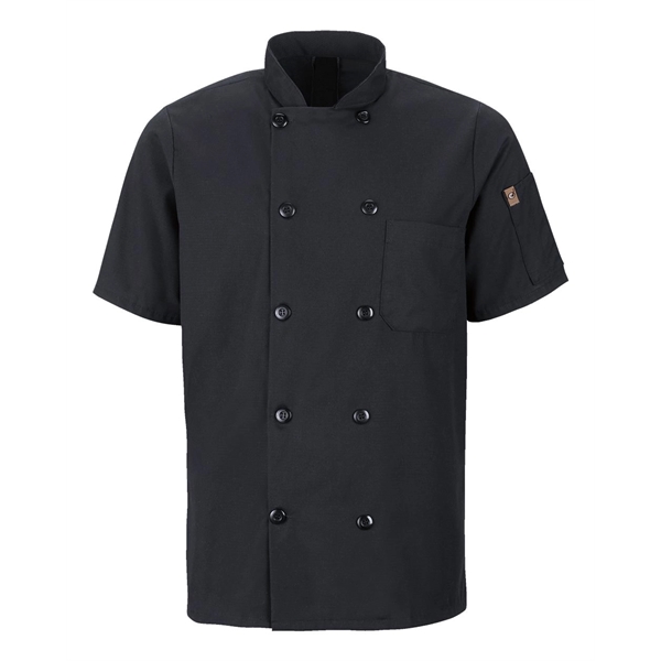 Chef Designs Mimix™ Short Sleeve Chef Coat with OilBlok - Chef Designs Mimix™ Short Sleeve Chef Coat with OilBlok - Image 1 of 10