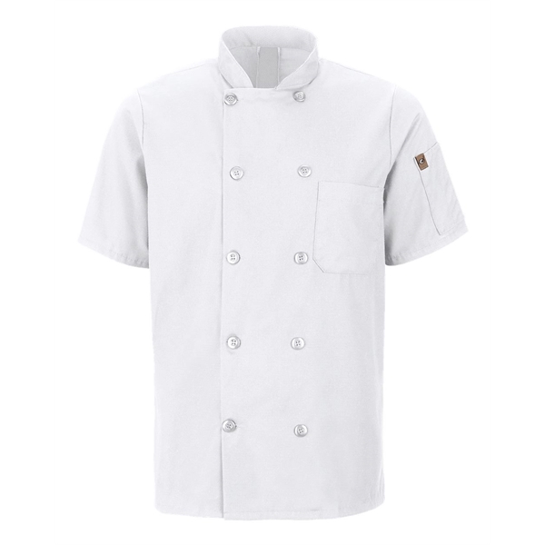 Chef Designs Mimix™ Short Sleeve Chef Coat with OilBlok - Chef Designs Mimix™ Short Sleeve Chef Coat with OilBlok - Image 9 of 10