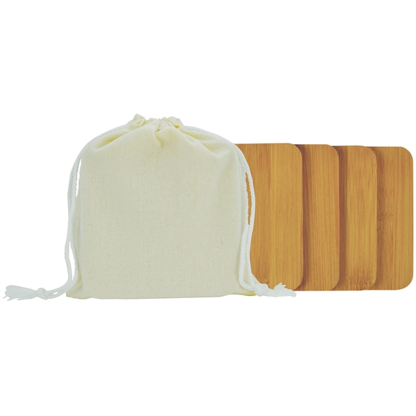 Square Bamboo Coaster Set