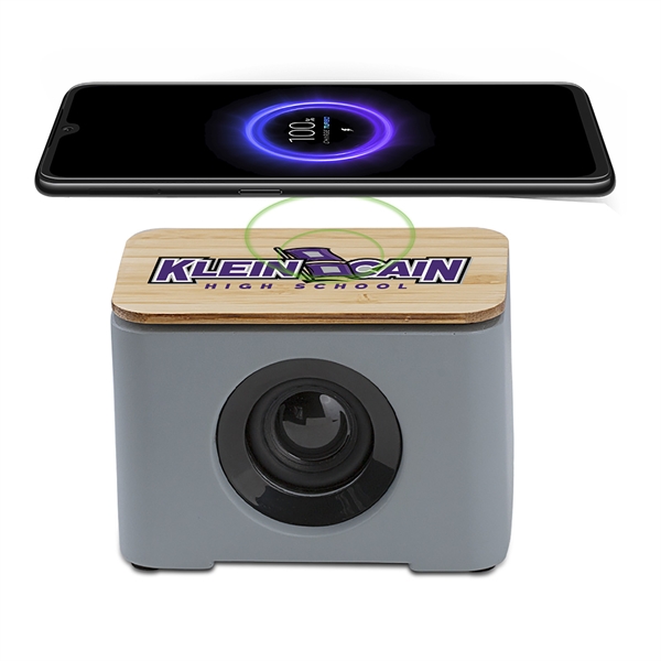 Tulum Eco-Friendly Cement & Bamboo Speaker/Wireless Charger - Tulum Eco-Friendly Cement & Bamboo Speaker/Wireless Charger - Image 0 of 1