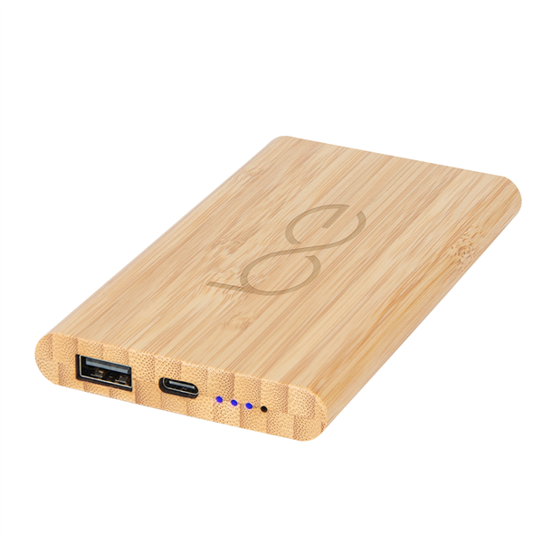 5,000 mAh Bamboo Type-C Power Bank - 5,000 mAh Bamboo Type-C Power Bank - Image 0 of 2