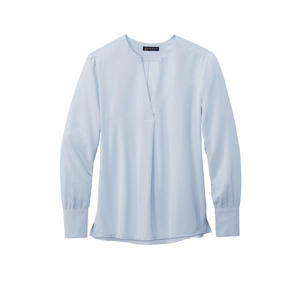 Brooks Brothers Women's Open-Neck Satin Blouse - Brooks Brothers Women's Open-Neck Satin Blouse - Image 15 of 19