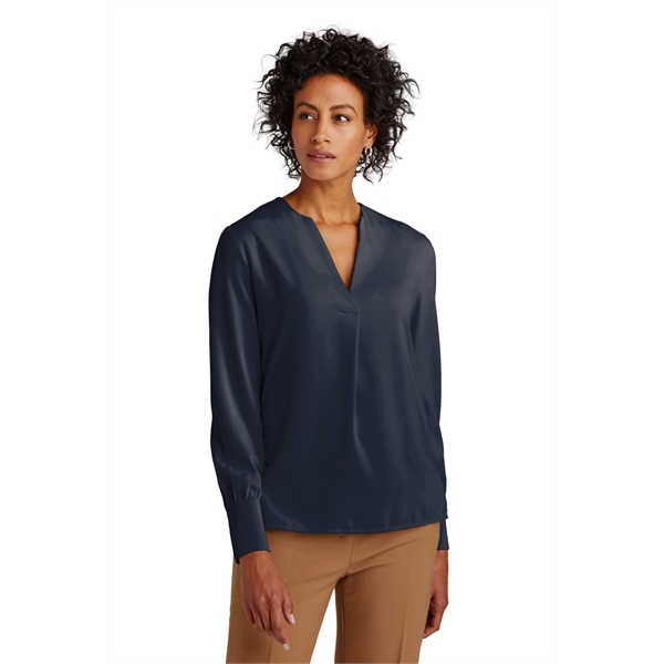 Brooks Brothers Women's Open-Neck Satin Blouse - Brooks Brothers Women's Open-Neck Satin Blouse - Image 16 of 19