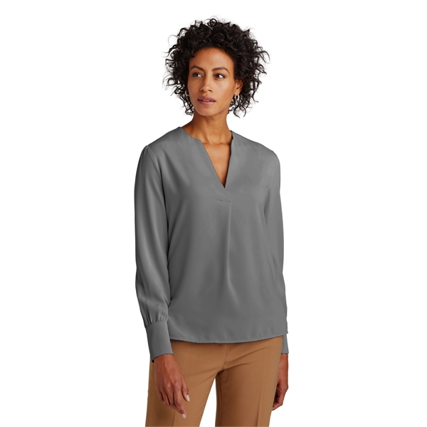 Brooks Brothers Women's Open-Neck Satin Blouse - Brooks Brothers Women's Open-Neck Satin Blouse - Image 18 of 19