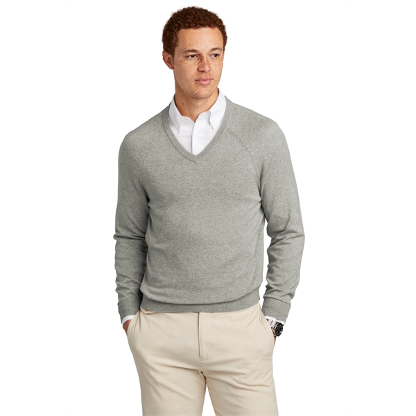 Brooks Brothers Cotton Stretch V-Neck Sweater - Brooks Brothers Cotton Stretch V-Neck Sweater - Image 11 of 14