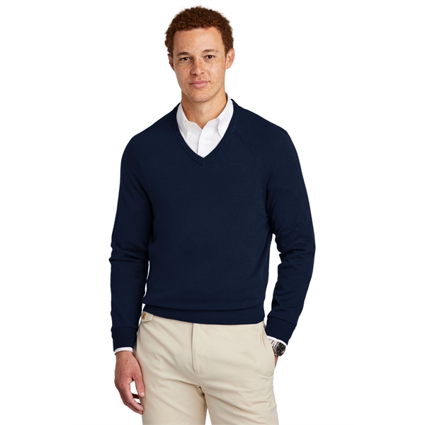 Brooks Brothers Cotton Stretch V-Neck Sweater - Brooks Brothers Cotton Stretch V-Neck Sweater - Image 13 of 14