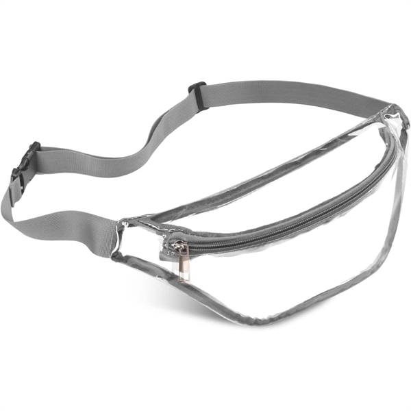 Waterproof Clear Stadium Fanny Pack w/ A Zipper Pockets - Waterproof Clear Stadium Fanny Pack w/ A Zipper Pockets - Image 4 of 12