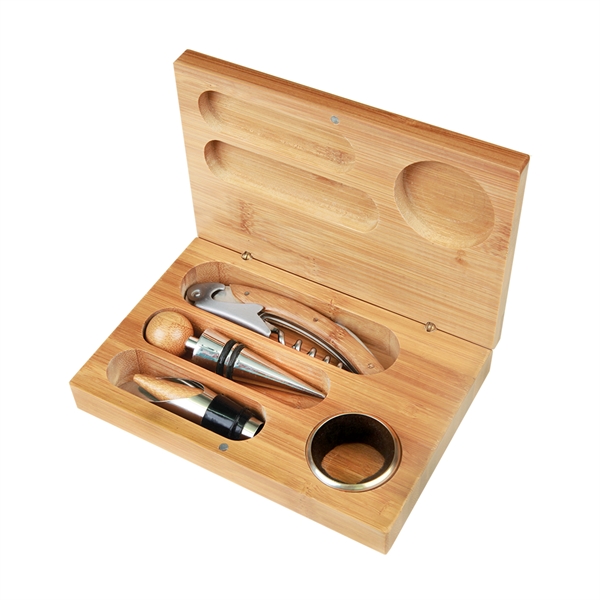 Bamboo 4-Piece Wine Tool Set - Bamboo 4-Piece Wine Tool Set - Image 1 of 1