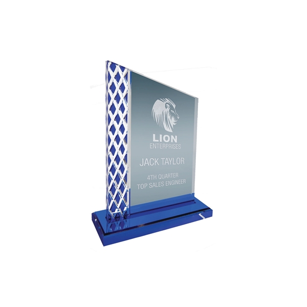 8" Blue Unite Diamond Ice Acrylic Award - 8" Blue Unite Diamond Ice Acrylic Award - Image 0 of 2