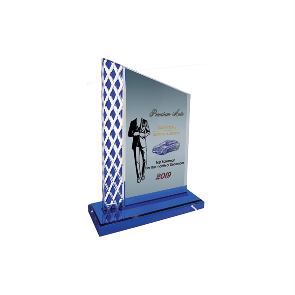 8" Blue Unite Diamond Ice Acrylic Award - 8" Blue Unite Diamond Ice Acrylic Award - Image 2 of 2