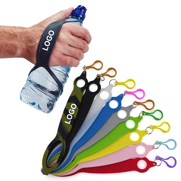 Silicone Water Bottle Handle w/ Plastic Carabiner - Silicone Water Bottle Handle w/ Plastic Carabiner - Image 0 of 2