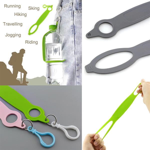 Silicone Water Bottle Handle w/ Plastic Carabiner - Silicone Water Bottle Handle w/ Plastic Carabiner - Image 2 of 2