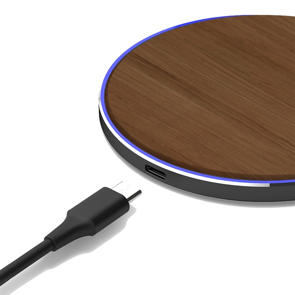 15W QI Certified Walnut Charging Pad - 15W QI Certified Walnut Charging Pad - Image 1 of 4