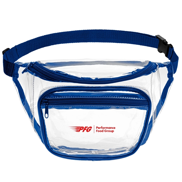 Clear PVC Fanny Pack with Dual Pockets - Large - Clear PVC Fanny Pack with Dual Pockets - Large - Image 3 of 8