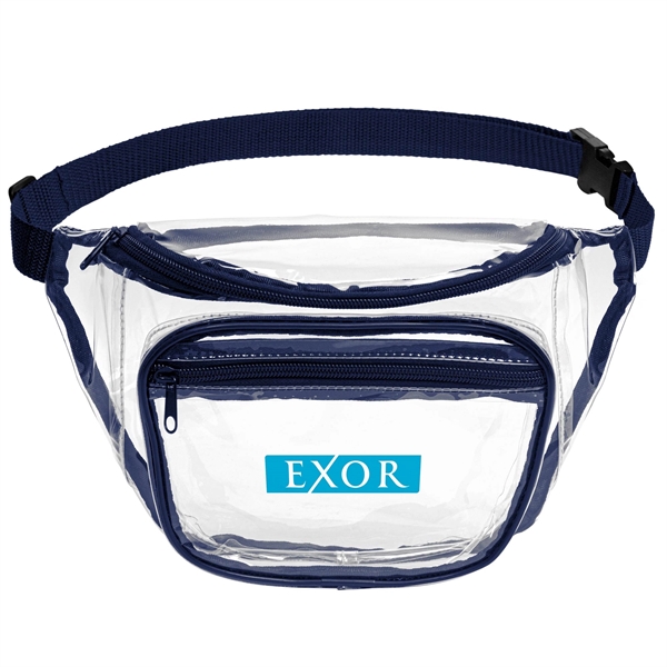 Clear PVC Fanny Pack with Dual Pockets - Large - Clear PVC Fanny Pack with Dual Pockets - Large - Image 5 of 8