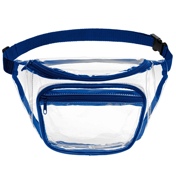 Clear PVC Fanny Pack with Dual Pockets - Large - Clear PVC Fanny Pack with Dual Pockets - Large - Image 6 of 8