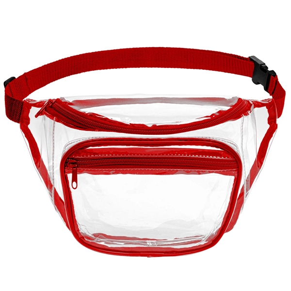 Clear PVC Fanny Pack with Dual Pockets - Large - Clear PVC Fanny Pack with Dual Pockets - Large - Image 7 of 8