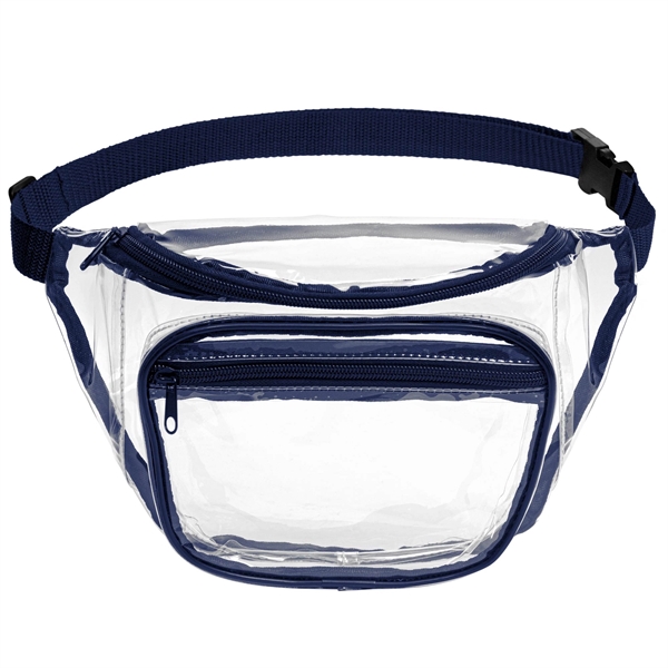 Clear PVC Fanny Pack with Dual Pockets - Large - Clear PVC Fanny Pack with Dual Pockets - Large - Image 8 of 8