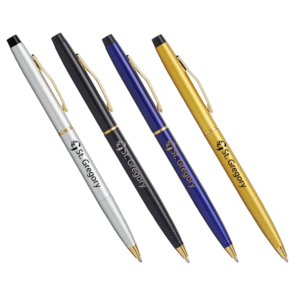 Executive Metal Slim Gold Trim Pen - Executive Metal Slim Gold Trim Pen - Image 0 of 4