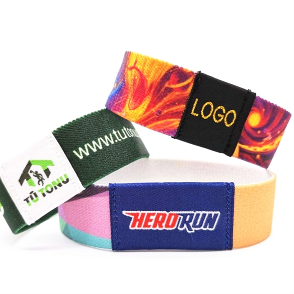 5/8" Sublimated Elastic Event Wristband w Customizable Woven - 5/8" Sublimated Elastic Event Wristband w Customizable Woven - Image 2 of 2