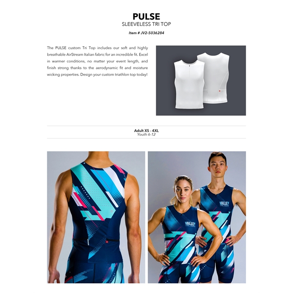 PULSE Premium Custom Sleeveless Triathlon Top - PULSE Premium Custom Sleeveless Triathlon Top - Image 2 of 2