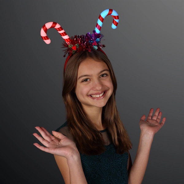 Blinky Candy Cane Headband - Blinky Candy Cane Headband - Image 1 of 1