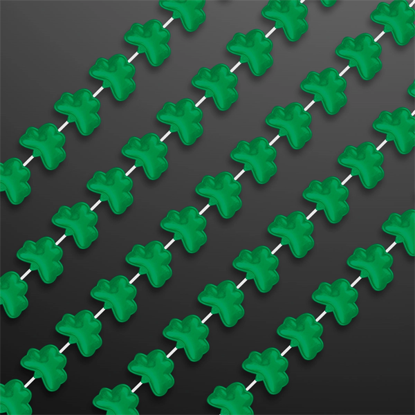 Rounded Mini Shamrocks Bead Necklace (Non-Light Up) - Rounded Mini Shamrocks Bead Necklace (Non-Light Up) - Image 0 of 3
