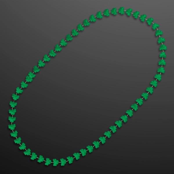Rounded Mini Shamrocks Bead Necklace (Non-Light Up) - Rounded Mini Shamrocks Bead Necklace (Non-Light Up) - Image 1 of 3