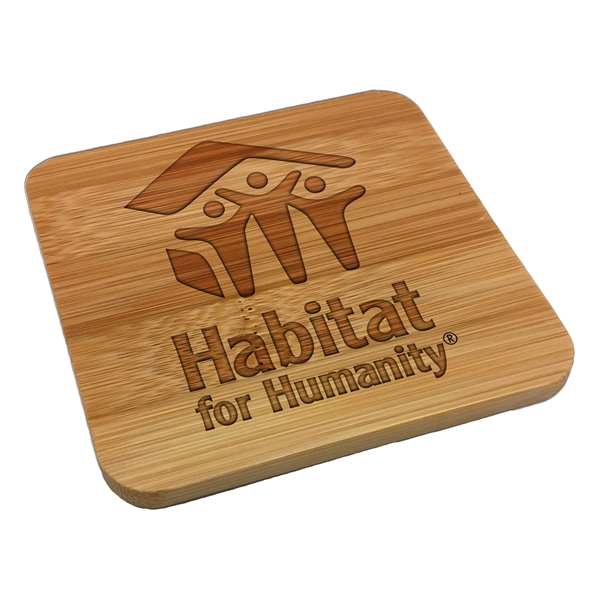 Laser Etched Bamboo Coasters - Laser Etched Bamboo Coasters - Image 1 of 2