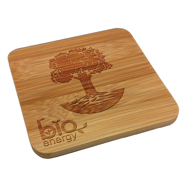 Laser Etched Bamboo Coasters - Laser Etched Bamboo Coasters - Image 2 of 2