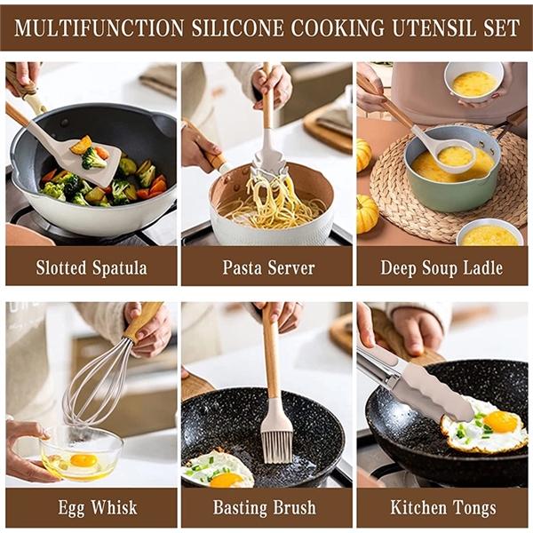 33 pcs Non-Stick Silicone Kitchen Cooking Utensils Set - 33 pcs Non-Stick Silicone Kitchen Cooking Utensils Set - Image 3 of 5