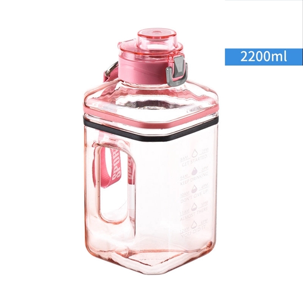 2.2L Large Sports Water Bottle With Time Maker - 2.2L Large Sports Water Bottle With Time Maker - Image 2 of 3