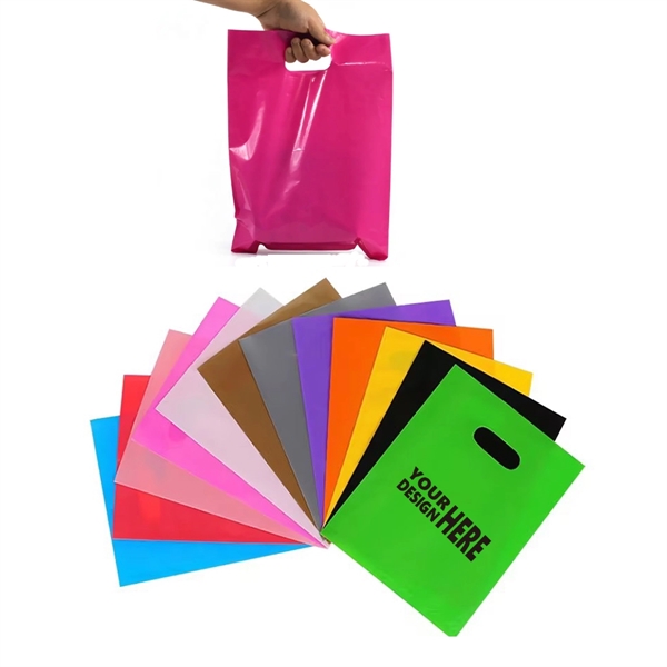 Custom Die Cut Plastic Handle Bag - Custom Die Cut Plastic Handle Bag - Image 0 of 0
