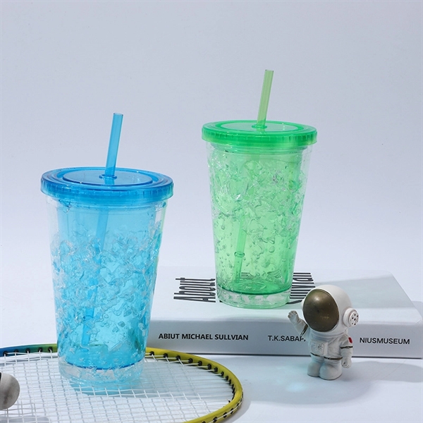 Plastic Cups with Straws - Plastic Cups with Straws - Image 1 of 3