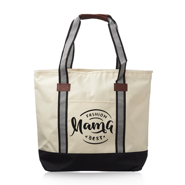Large Sea Coast Polyester Tote Bags - Large Sea Coast Polyester Tote Bags - Image 4 of 6
