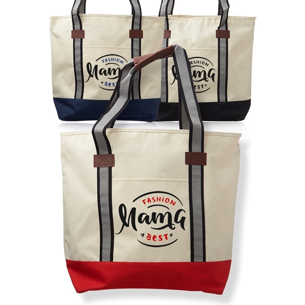 Large Sea Coast Polyester Tote Bags - Large Sea Coast Polyester Tote Bags - Image 3 of 6