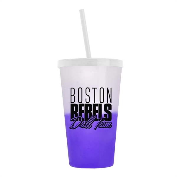22 Oz. Cool Color Change Straw Tumbler - 22 Oz. Cool Color Change Straw Tumbler - Image 4 of 11